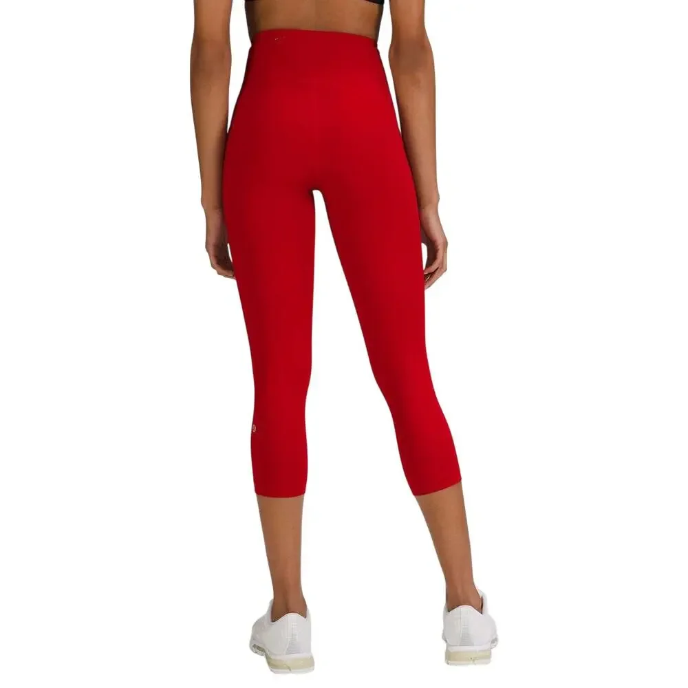 Lululemon Swift Speed High Rise Crop 21" Leggings 2 Dark Red Run Pockets Pilates - Picture 2 of 16